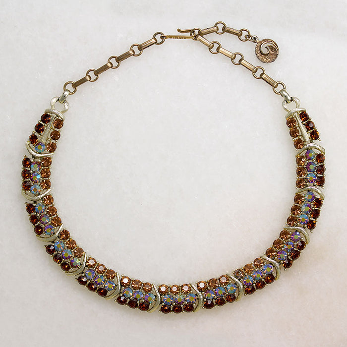 Sophisticated Autumnal Rhinestones Choker by Lisner