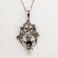 Silver & Paste Giardinetti Pendant with Bird