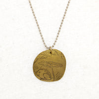Frog & Toadstool Pendant on Shot Bead Chain