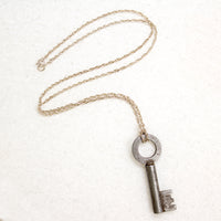 Large Steel Key on Sterling Rope Chain