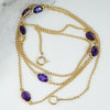 Amethyst Studded 14k Gold Curb Chain