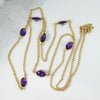 Amethyst Studded 14k Gold Curb Chain