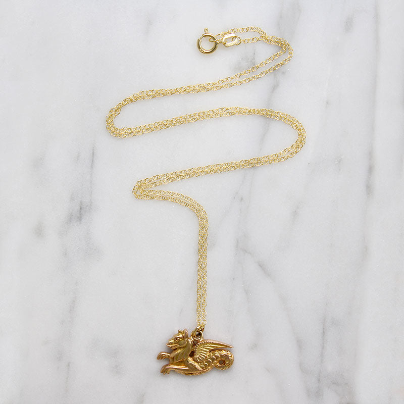 Fierce 14k Gold Hippocampus Pendant 
