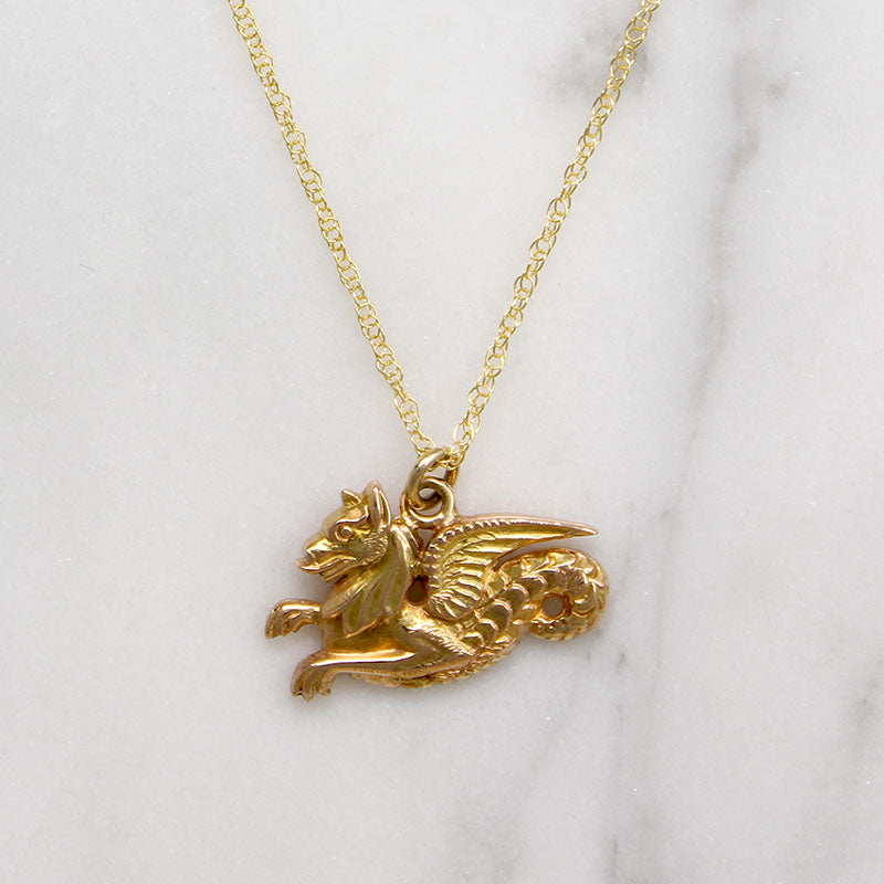 Fierce 14k Gold Hippocampus Pendant 