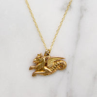 Fierce 14k Gold Hippocampus Pendant 