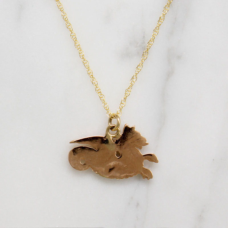 Fierce 14k Gold Hippocampus Pendant 