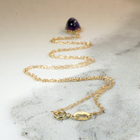 Amethyst Cabochon Pendant with Tiny Pearl Accent