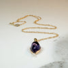 Amethyst Cabochon Pendant with Tiny Pearl Accent