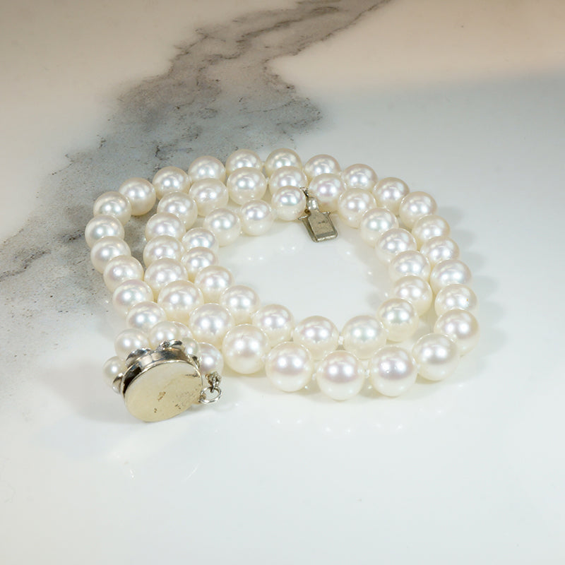 Pearl Choker with Adorable Flower Clasp