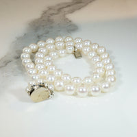 Pearl Choker with Adorable Flower Clasp