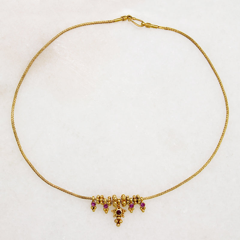 Pradesh Style 18k Gold & Ruby Choker