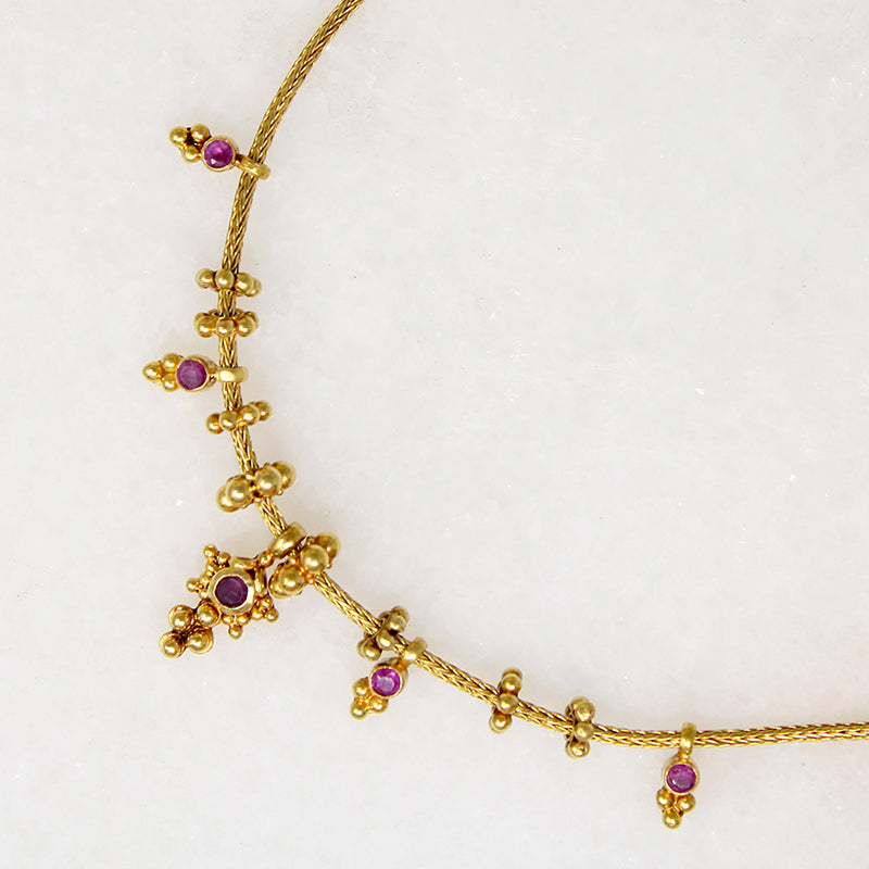 Pradesh Style 18k Gold & Ruby Choker