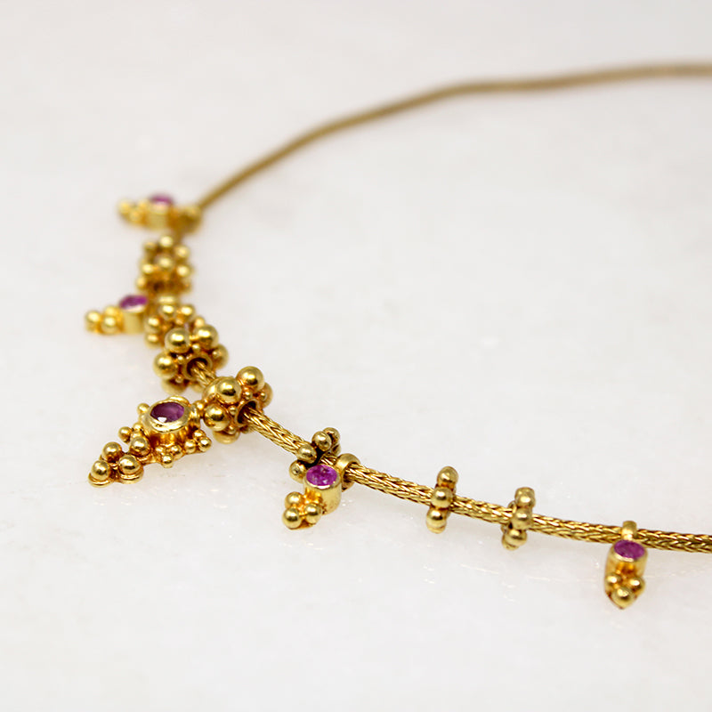 Pradesh Style 18k Gold & Ruby Choker
