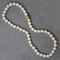 Lush Pearl Necklace with Luxe Diamond Clasp