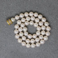 Lush Pearl Necklace with Luxe Diamond Clasp
