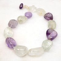 Chunky Amethyst & Rock Crystal Bead Necklace