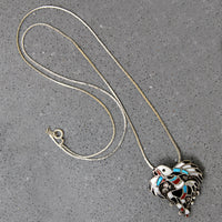 Vibrant Zuni Eagle Dancer Pendant/Brooch Signed Lucio