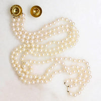 Three Strand Akoya Pearl Necklace with 18k Clasp