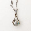 Mid Century Sterling Silver Fancy Link & Orb Necklace