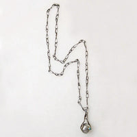 Mid Century Sterling Silver Fancy Link & Orb Necklace