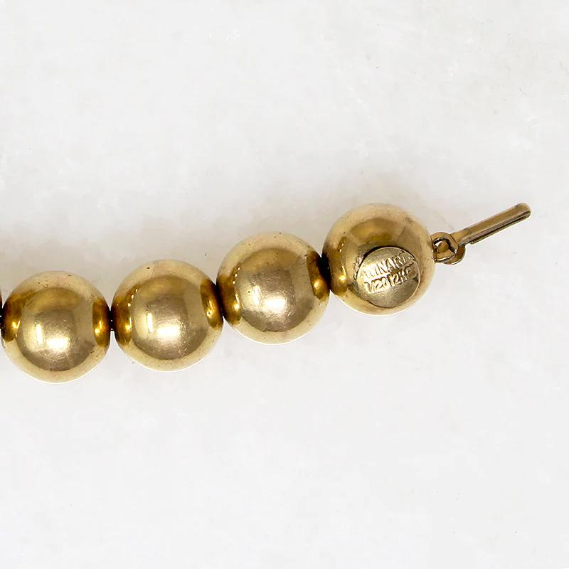 Glossy Gold Filled Bead Necklace by Winard