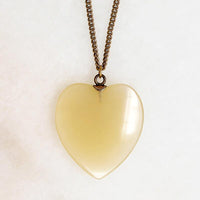 Glowing Agate Heart on Curb Chain Necklace