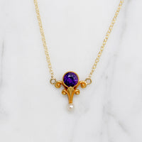 Art Nouveau Amethyst & Pearl Necklace by Blank & Co.