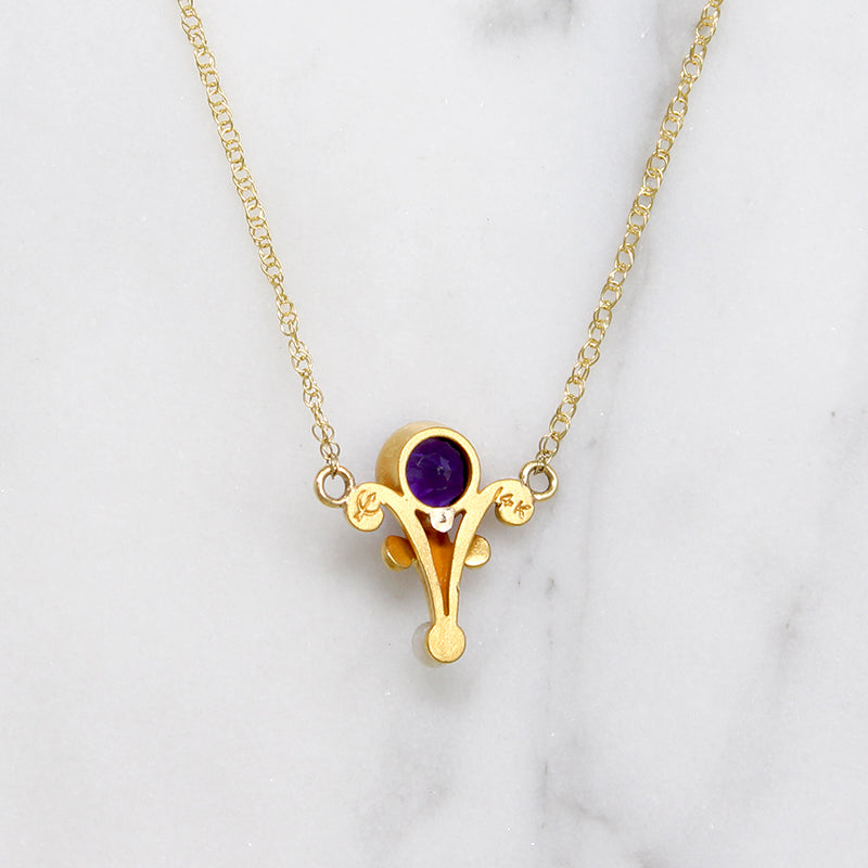 Art Nouveau Amethyst & Pearl Necklace by Blank & Co.