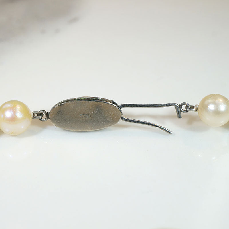 Princess Length Graduated Pearl Necklace with Silver Clasp