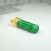 Jade Pillar Charm with Capped in Engraved 22k Gold