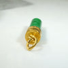 Jade Pillar Charm with Capped in Engraved 22k Gold