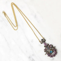 Outrageous Color & Sparkle Gem Encrusted French Pendant