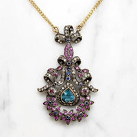 Outrageous Color & Sparkle Gem Encrusted French Pendant