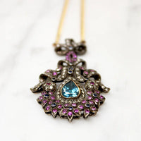 Outrageous Color & Sparkle Gem Encrusted French Pendant