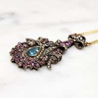 Outrageous Color & Sparkle Gem Encrusted French Pendant
