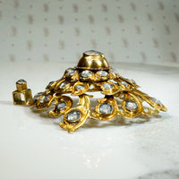 Astonishing Rose Cut White Sapphire & Gold Georgian Pendant