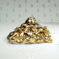 Astonishing Rose Cut White Sapphire & Gold Georgian Pendant