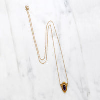 Decadent Amethyst Cabochon in Arts & Crafts Conversion Necklace