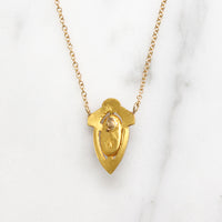 Decadent Amethyst Cabochon in Arts & Crafts Conversion Necklace