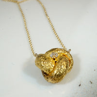 Victorian Love Knot Necklace with Sparkly Little Diamond