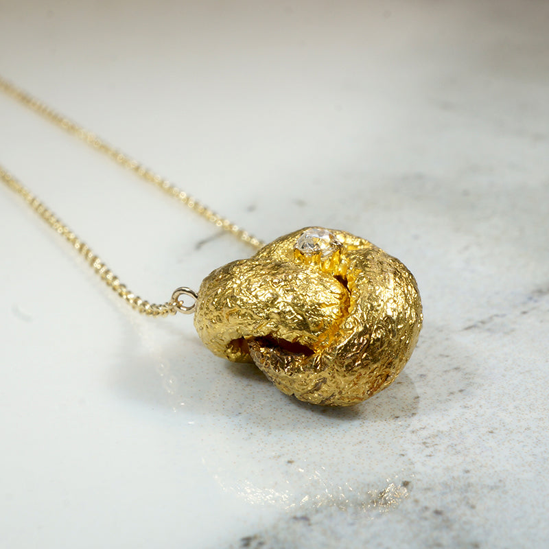 Victorian Love Knot Necklace with Sparkly Little Diamond