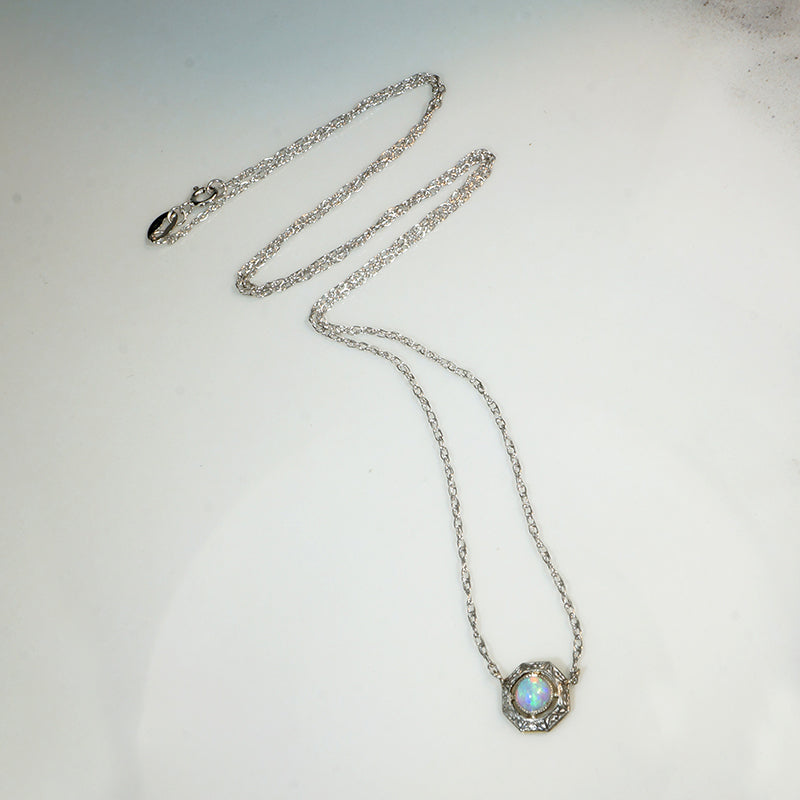 Petite Opal in Engraved Hexagon Conversion Pendant