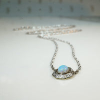 Petite Opal in Engraved Hexagon Conversion Pendant