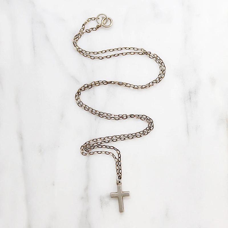 Dainty Sterling Silver Cross Necklace