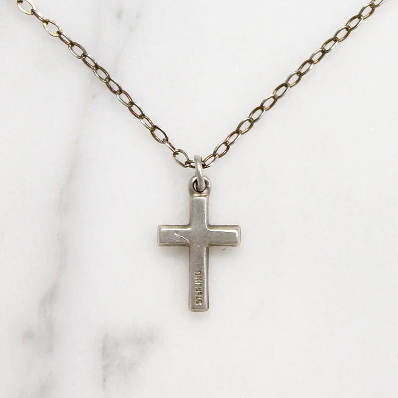 Dainty Sterling Silver Cross Necklace