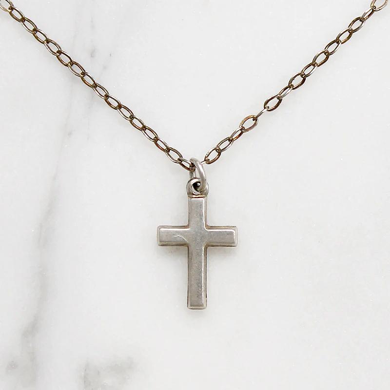 Dainty Sterling Silver Cross Necklace