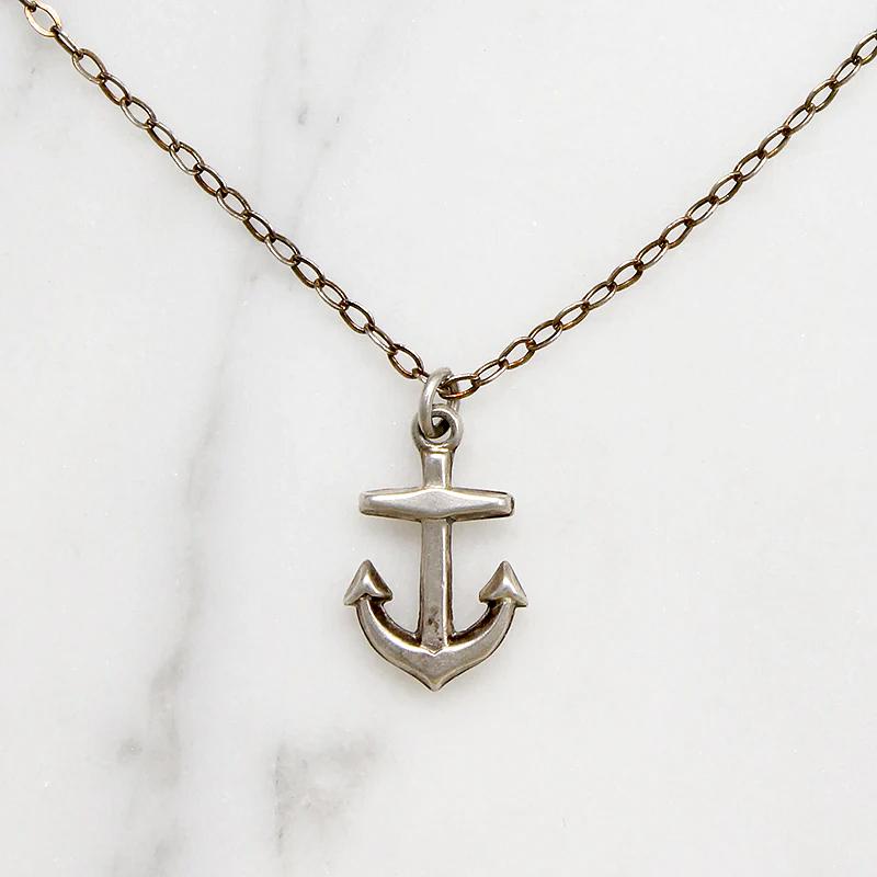 Sweet Little Sterling Silver Anchor Charm Necklace