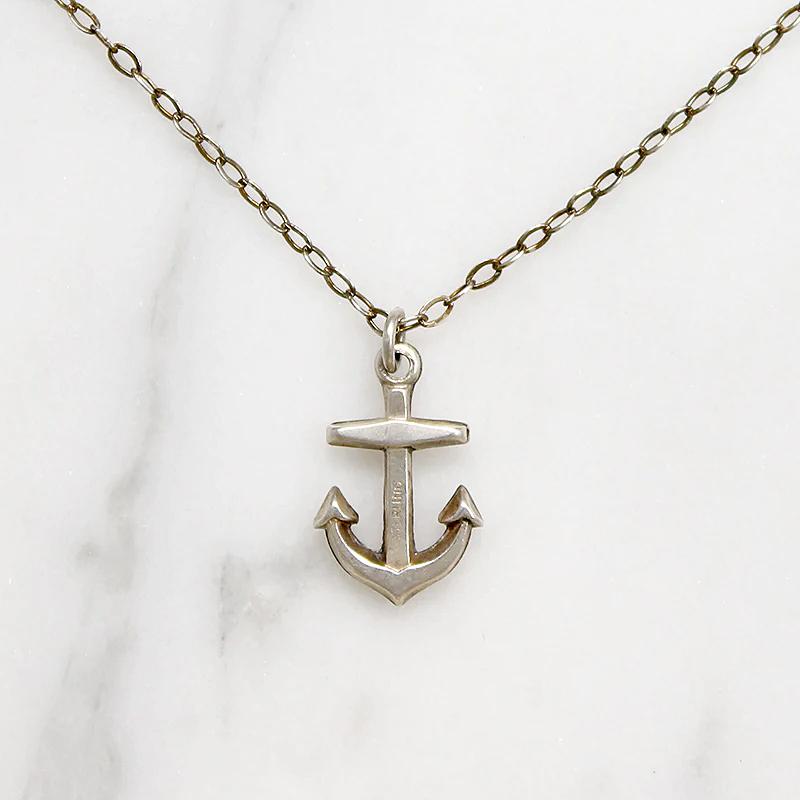 Sweet Little Sterling Silver Anchor Charm Necklace