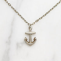 Sweet Little Sterling Silver Anchor Charm Necklace
