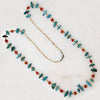 Long Turquoise, Coral & Heishi Bead Necklace